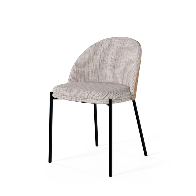 Silla Tapizada Casandra Taupe vista principal de estilo nórdico
