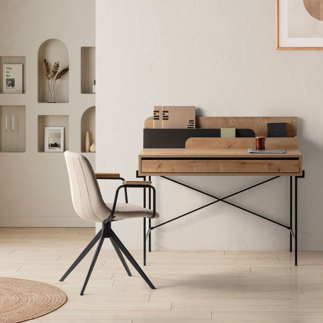 Escritorio Lili 113 Natural Con Cajón en ambiente de estilo nórdico