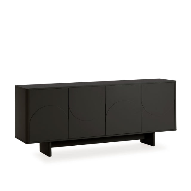 Aparador Solei 180 cm Negro, vista lateral izquierda