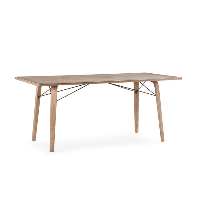 Mesa de comedor rectangular Lujan 180 cm Roble lavado, vista lateral izquierda