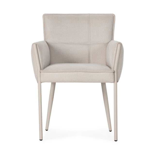 Sillón Vesta Crema y patas crema, vista frontal