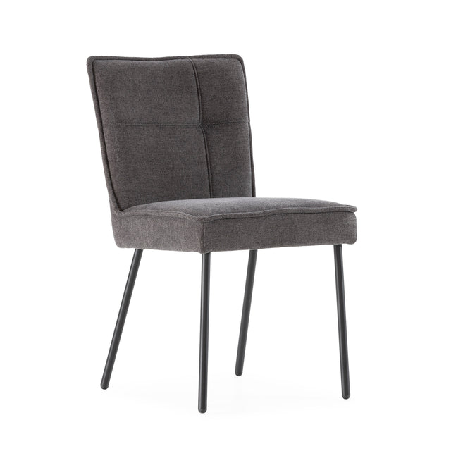 Silla de comedor Vesta Gris oscuro, vista lateral izquierda