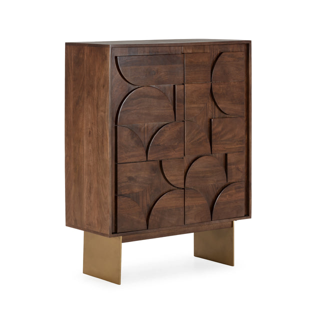 Mueble auxiliar alto Trisha 90 cm Marron oscuro, vista lateral izquierda