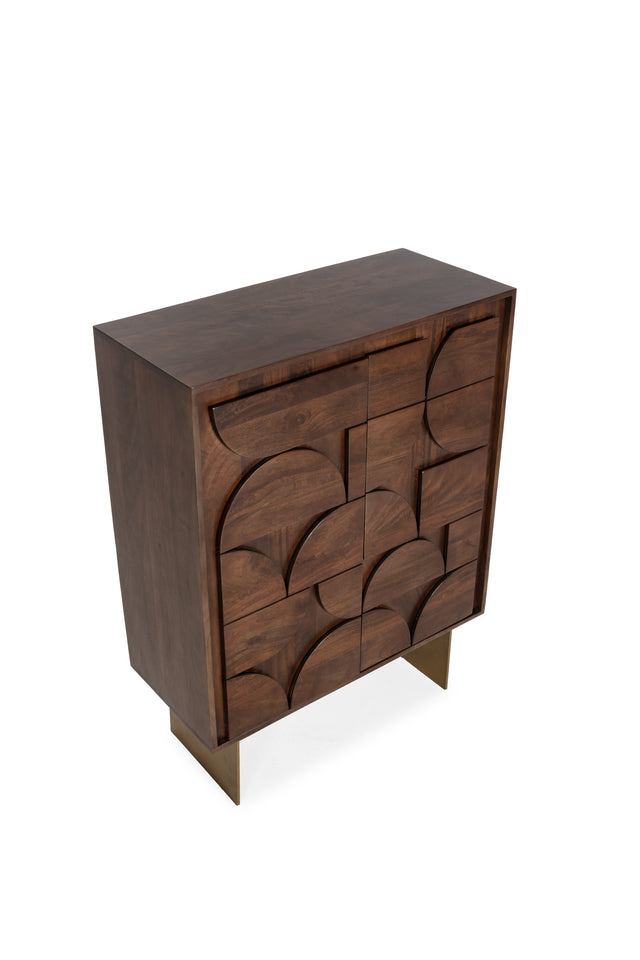 Mueble auxiliar alto Trisha 90 cm Marron oscuro, detalle del diseño