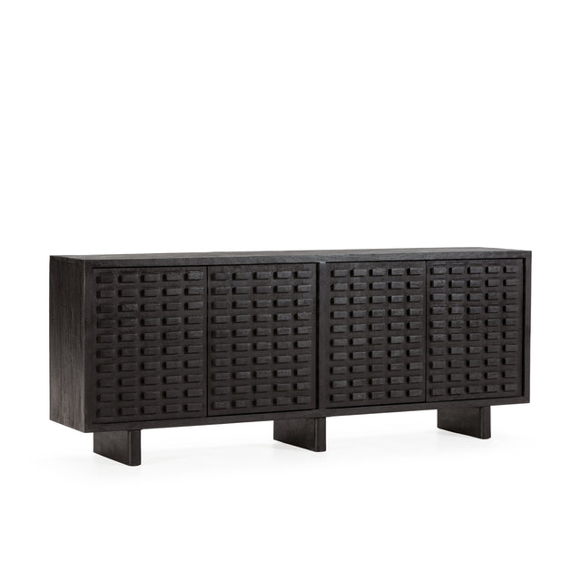 Aparador Inaya 200 cm Negro, vista lateral izquierda