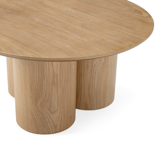 Mesa de centro redonda Lua 80 cm Roble, vista lateral derecha