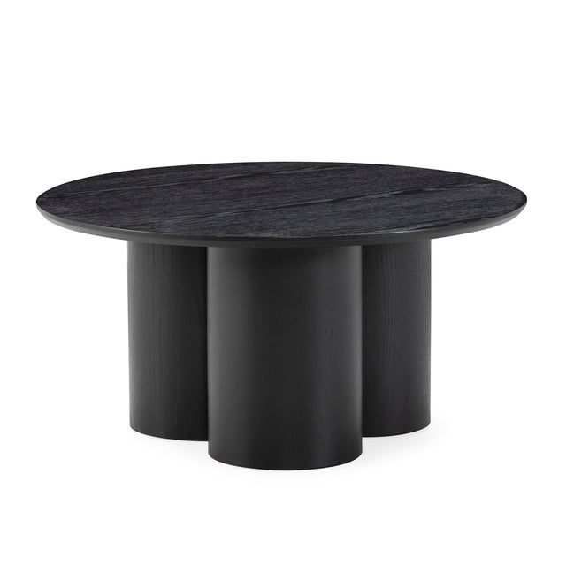 Mesa de centro redonda Lua 80 cm Negro, vista frontal