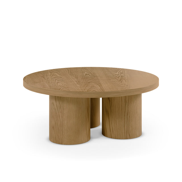 Mesa de centro redonda Arancha 100 cm Roble, vista lateral izquierda