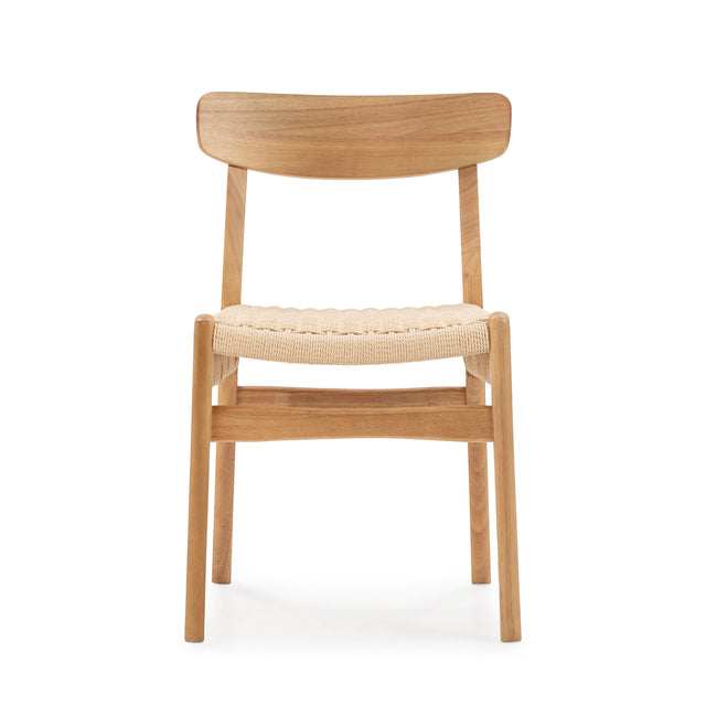 Silla de comedor Biel Roble, vista frontal