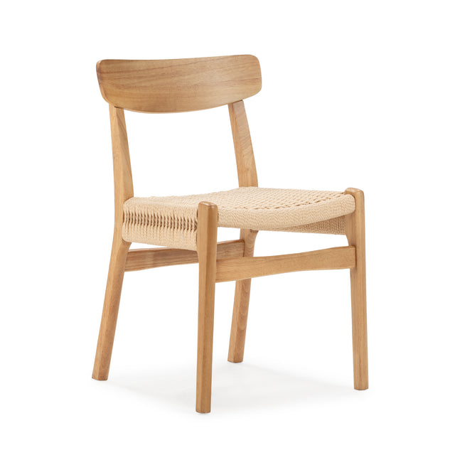Silla de comedor Biel Roble, vista lateral izquierda