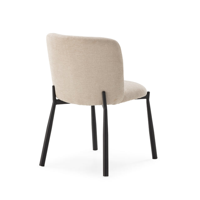 Silla Tapizada Ginny Beige, vista frontal