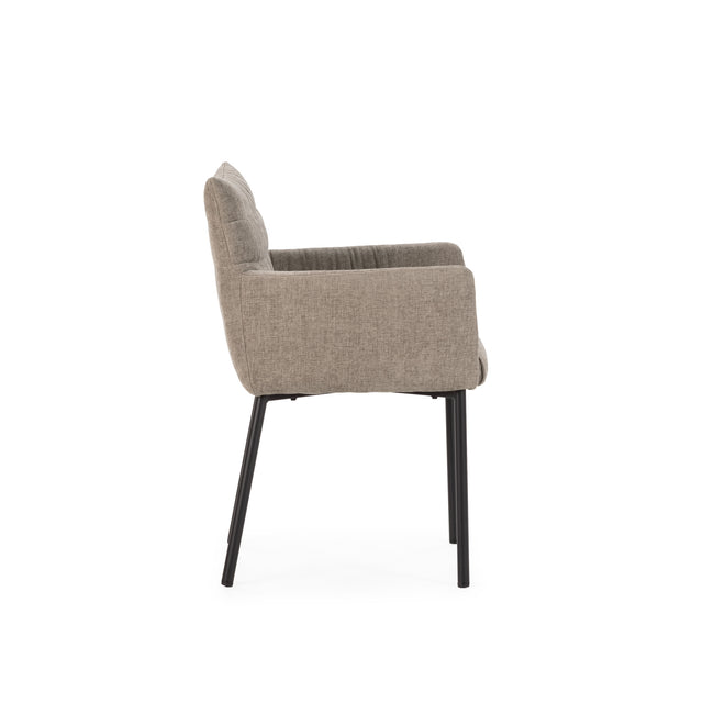 Sillón Naomi Moca, vista lateral izquierda desde otro ángulo