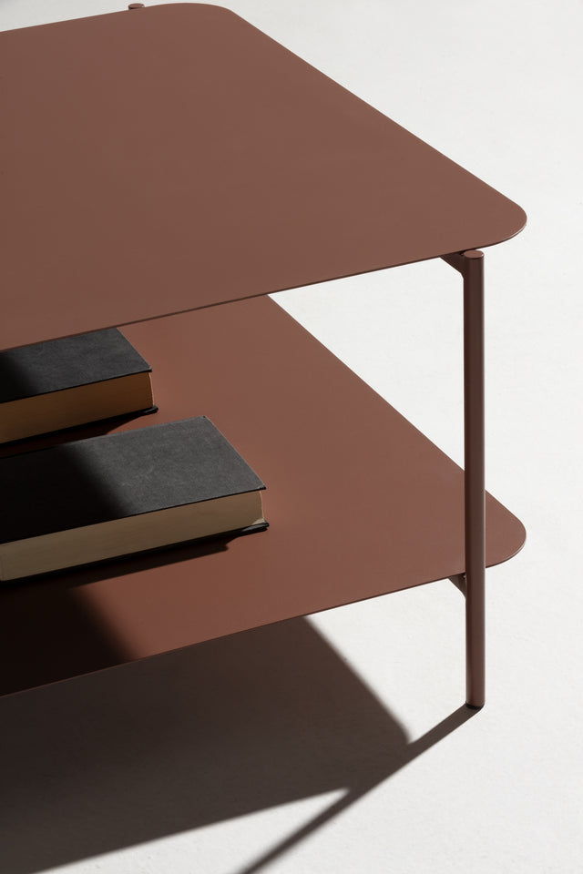 Mesa de centro Beatrix 73,4 cm Terracota, vista lateral derecha