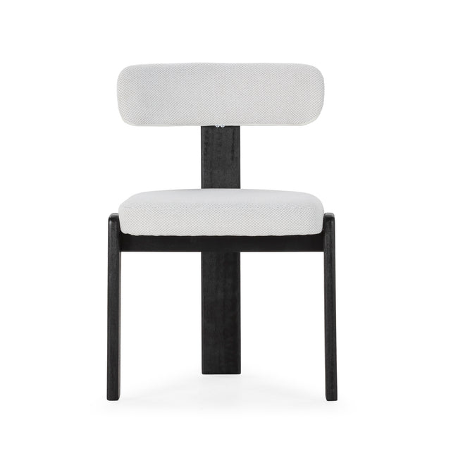 Silla de Comedor Tapizada Nadia Gris Hielo & Negro, vista frontal
