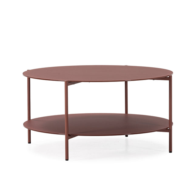 Mesa de centro redonda Davi 80 cm Terracota, vista lateral izquierda