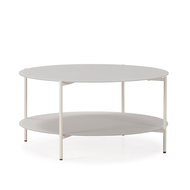 Mesa de centro redonda Davi 80 cm Crema, vista lateral izquierda