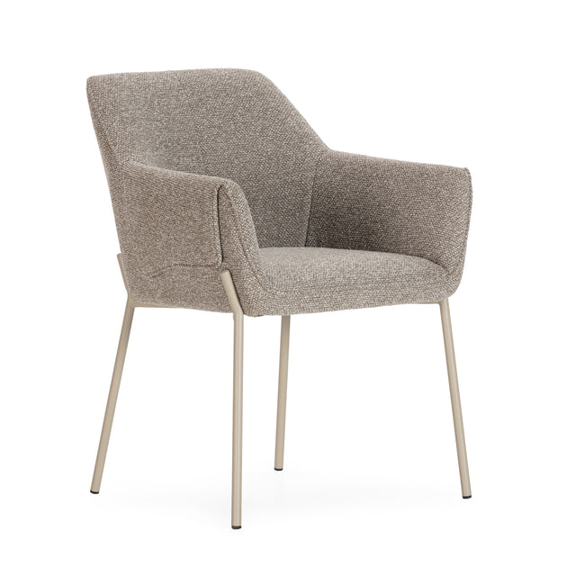 Sillón Suma Moka y patas moka, vista lateral izquierda