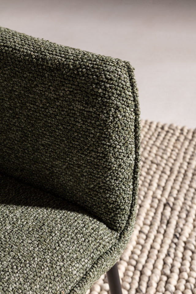 Sillón Suma Verde y patas negras, vista lateral derecha