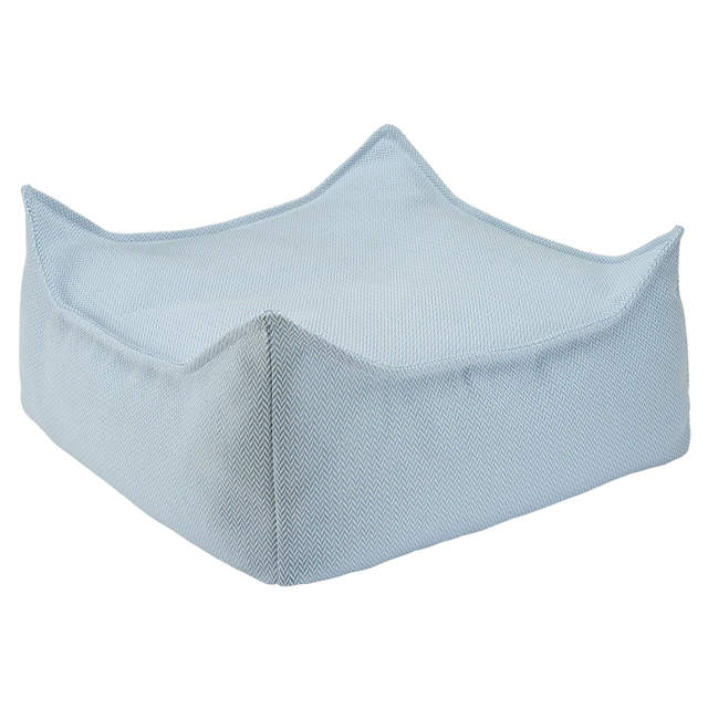 Mueble Puf de Exterior Cuadrado Azul Impermeable vista principal para exterior de estilo nórdico