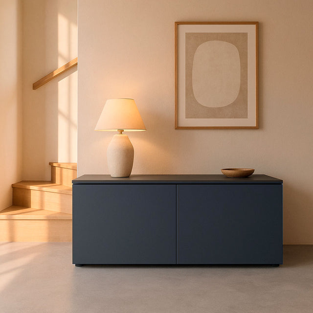 Mueble Auxiliar Nolla 100 Gris Antracita con acabado gris vista principal de estilo nórdico