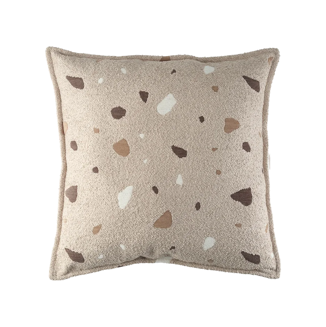 Mueble Cojín Cuadrado de Bouclé & Chenilla Terrazo Beige con acabado beige vista principal de estilo nórdico