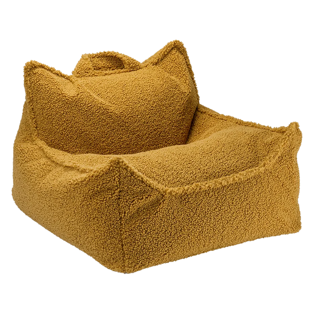 Silla Puf Infantil Silla de Borreguillo Marrón vista principal de estilo nórdico
