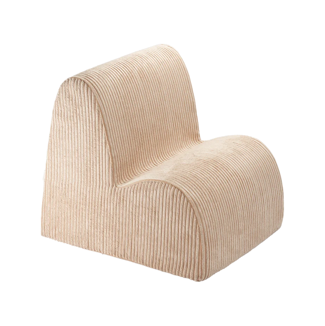 Silla Infantil Nube de Pana Beige con acabado beige vista principal de estilo nórdico
