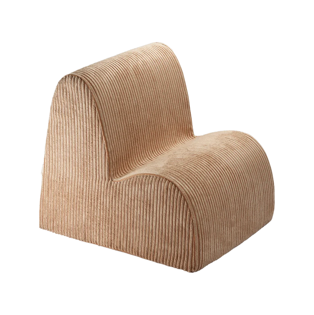 Silla Infantil Nube de Pana Marrón vista principal de estilo nórdico