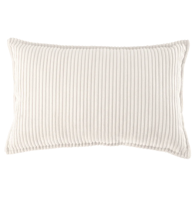 Mueble Cojín Rectangular de Pana Blanco Crema con acabado blanco, acabado crema vista principal de estilo nórdico