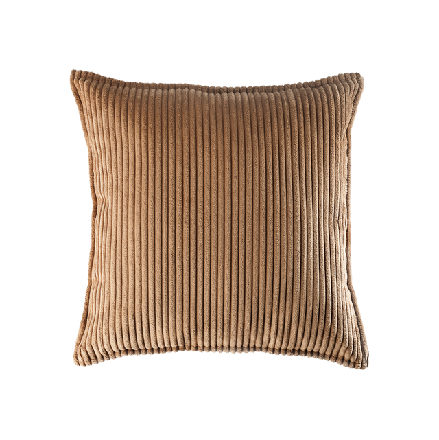 Mueble Cojín Cuadrado de Pana Marrón vista principal de estilo nórdico
