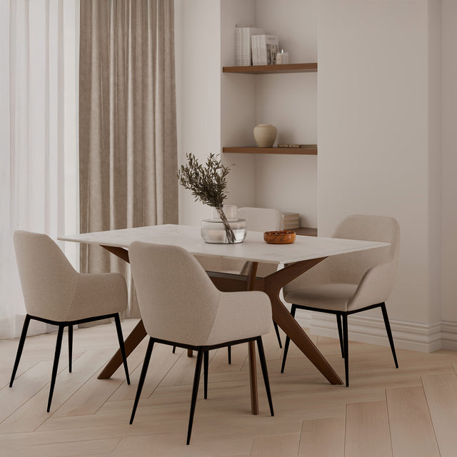 Mesa Eloise 140 cm Fija Creta/Nogal de Somcasa Vlc