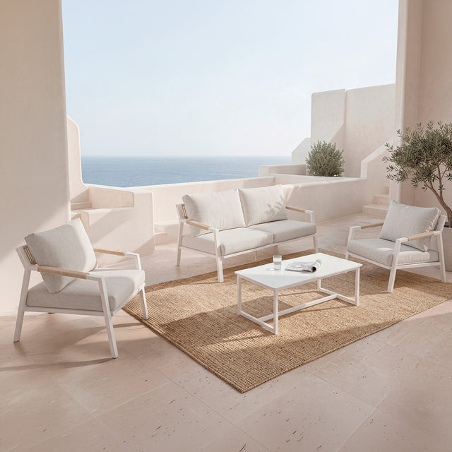 Set Muscat Sofá, Sillones y Mesa de centro Blanco de Somcasa Vlc
