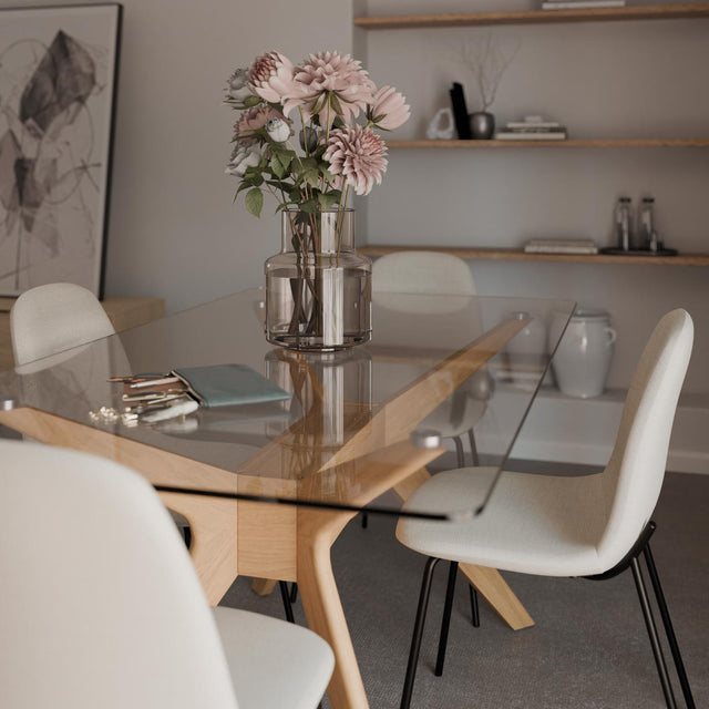 Mesa de Comedor Della Roble y Vidrio | vista principal | Somcasa Vlc | 00MS208944