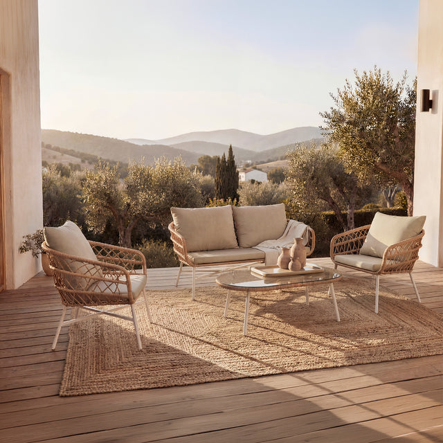 Set Perugia Sofá, Sillones y Mesa de centro Blanco de Somcasa Vlc