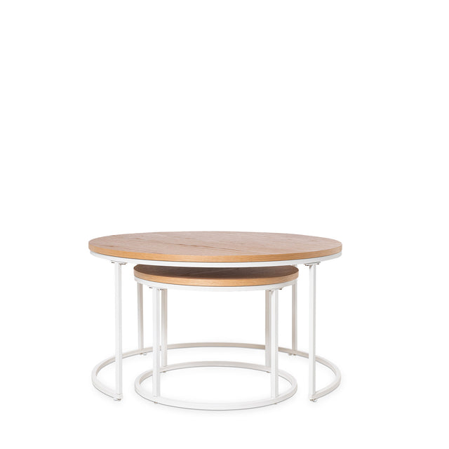 Mesa de centro Adriano Roble/Blanco 80 × 80 cm de Somcasa Vlc