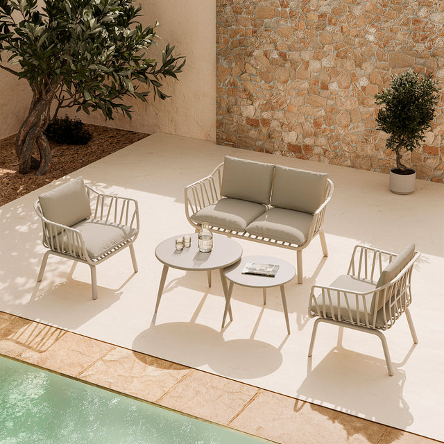 Set Mikonos Sofá, Sillones y Mesa de centro Beige de Somcasa Vlc