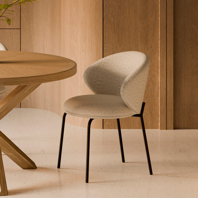 Silla Lisbet Negra Beige con Patas negras | vista principal | Somcasa Vlc | 00SL127325