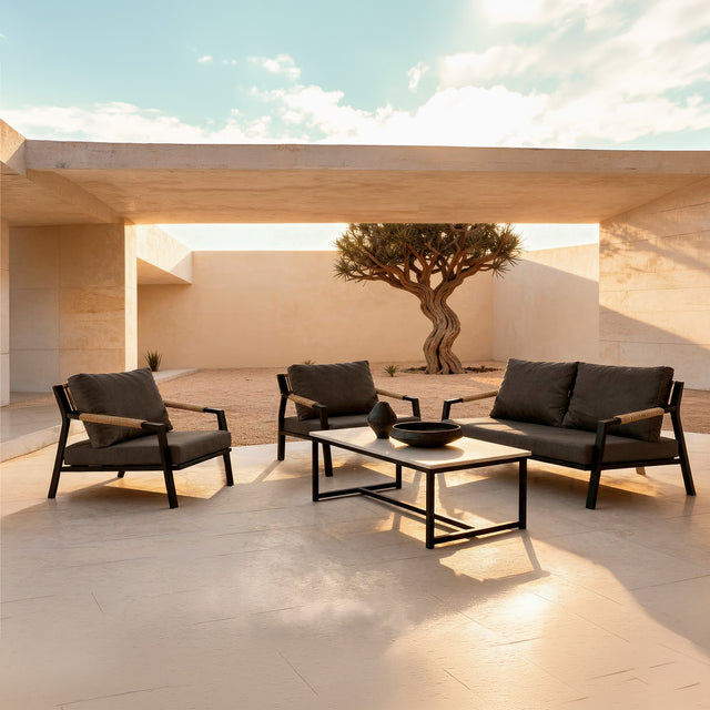Set Muscat Sofá, Sillones y Mesa de centro Negro de Somcasa Vlc
