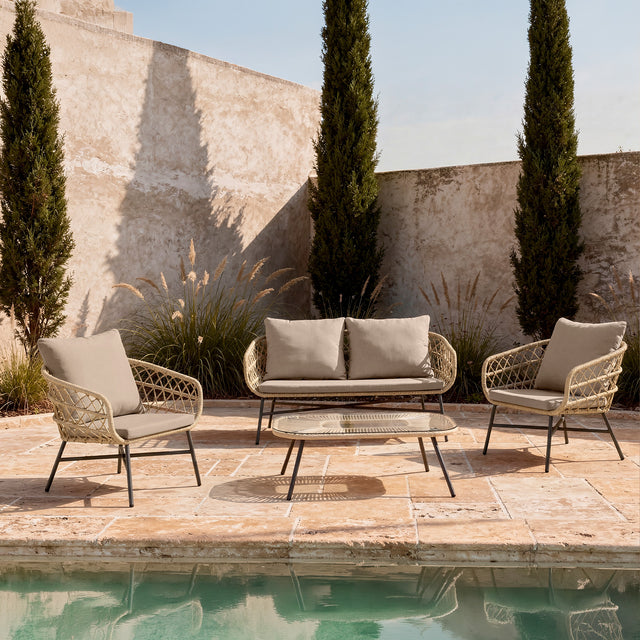 Set Perugia Sofá, Sillones y Mesa de centro Negro de Somcasa Vlc