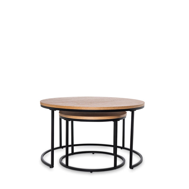 Mesa de centro Adriano Roble/Negro 80 × 80 cm de Somcasa Vlc