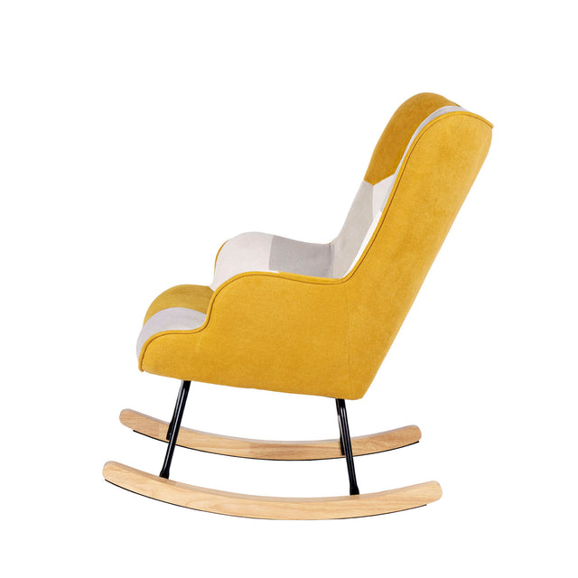 Mecedora Denver Patchwork Mostaza de Somcasa Vlc - imagen 2