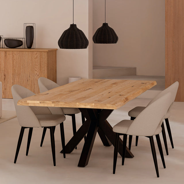 Mesa de Comedor Grace Roble y Metal | vista principal | Somcasa Vlc | 00MS207207