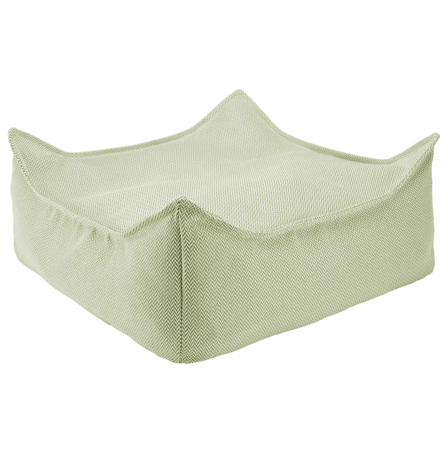 Mueble Puf de Exterior Cuadrado Verde Impermeable con acabado verde vista principal para exterior de estilo nórdico