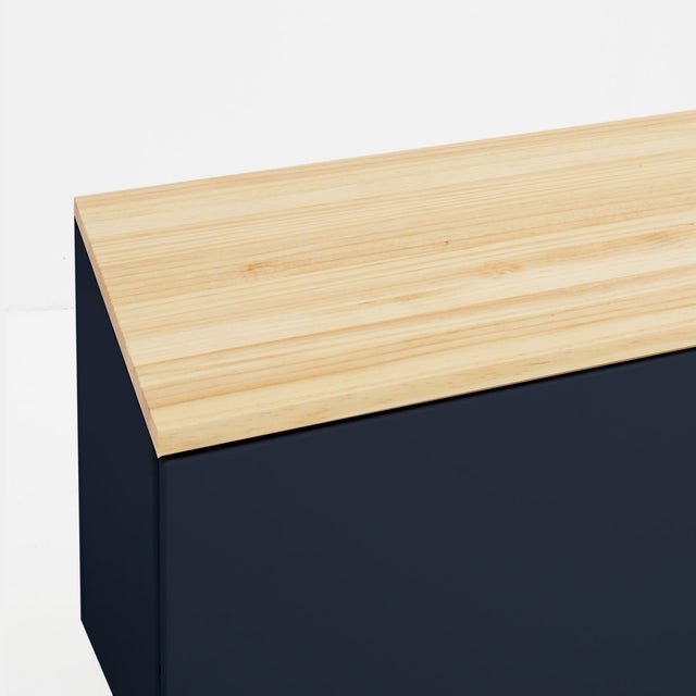Mueble TV Nolla 200 Gris Antracita y Madera con madera natural, acabado gris detalle de estilo nórdico
