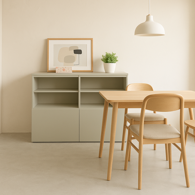 Aparador Nolla 100 Personalizable con esquemas y colores vista principal para comedor de estilo nórdico
