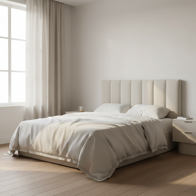 Mueble de diseño en madera natural en espacio de estilo nórdico