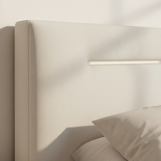 Mueble de diseño en madera natural en espacio de estilo nórdico