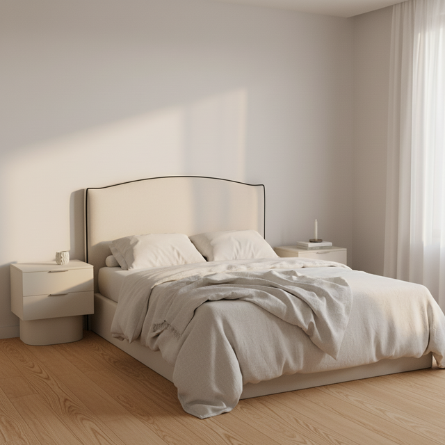 Mueble de diseño en madera natural en espacio de estilo nórdico
