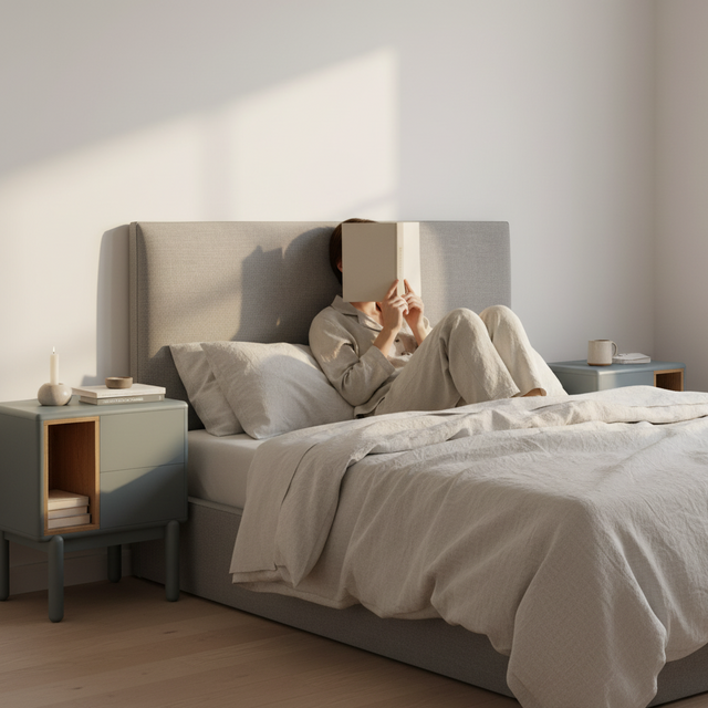 Mueble de diseño en madera natural en espacio de estilo nórdico
