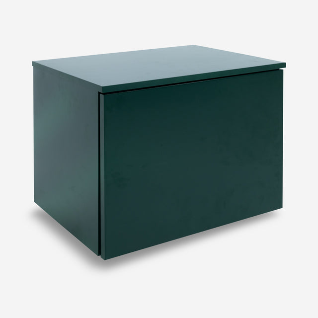 Mesita de Noche Nolla 50 Verde Musgo con acabado verde vista principal de estilo nórdico